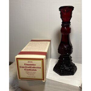 Avon Cape Cod Chandelier Candlestick 5 Oz Skin So Soft Bath Oil Vtg NOS Box 8.5"